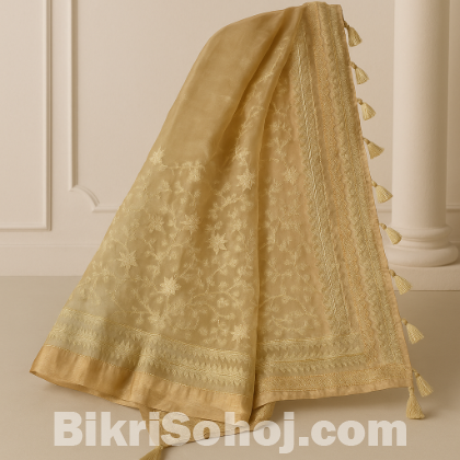 Moslin silk saree